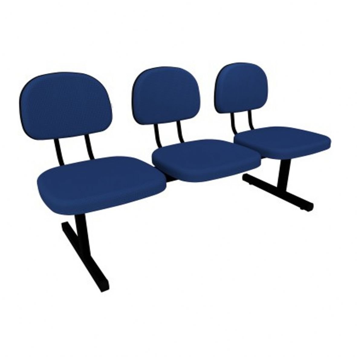 Longarina Secretária com Encosto 2 Tubos Estofado