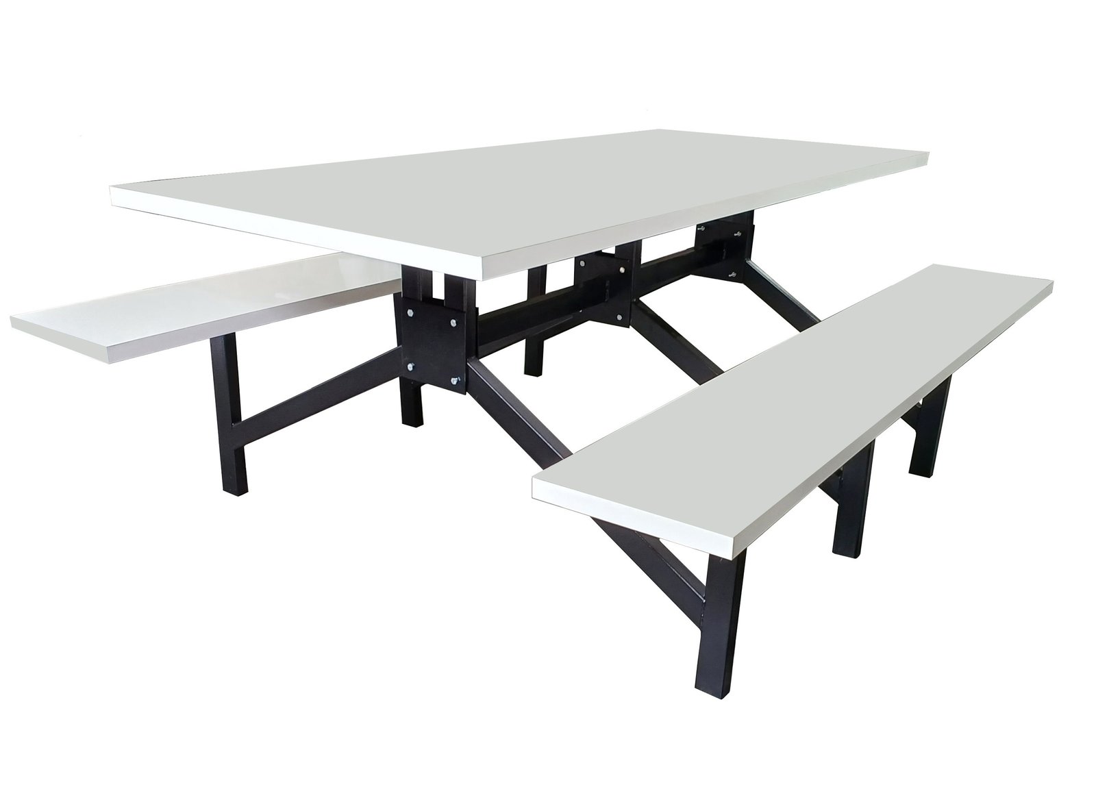 Mesa Refeitório banco fixo reto